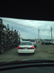 Big trucks get on the ferry first! (It's a weight thing, not preferential treatment 😉) 